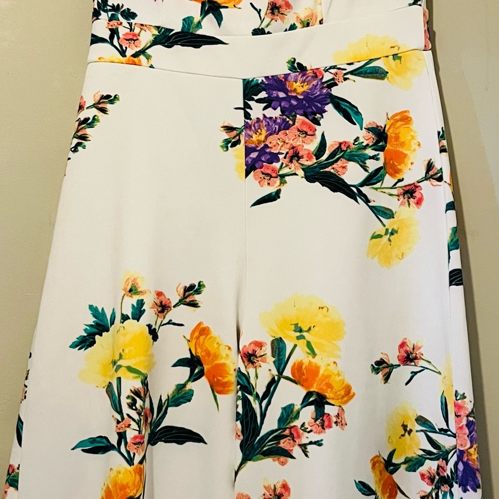 White New York and Company wide leg off the shoulder jumpsuit